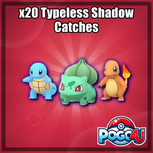 20 x Shadow Kanto Starter & Snorlax Catches